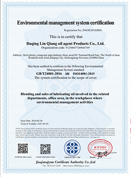 環(huán)境管理體系認證證書（英文）